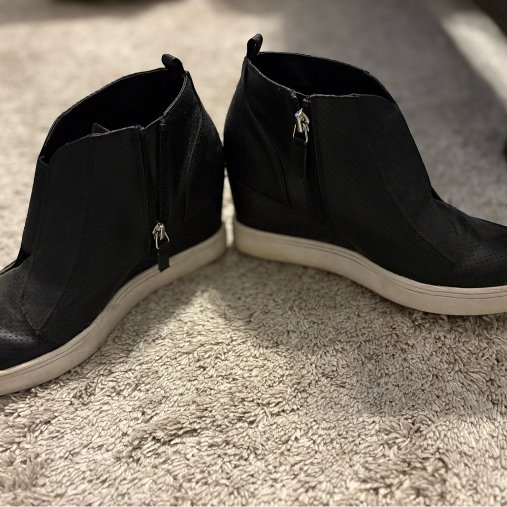 Black Wedge Ankle Boots